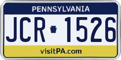 PA license plate JCR1526