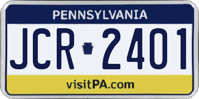PA license plate JCR2401