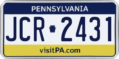 PA license plate JCR2431