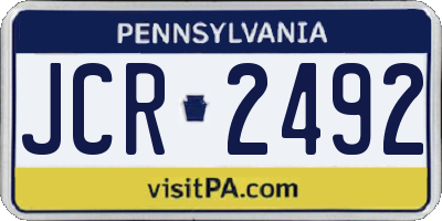 PA license plate JCR2492
