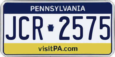 PA license plate JCR2575