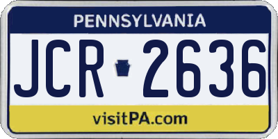 PA license plate JCR2636