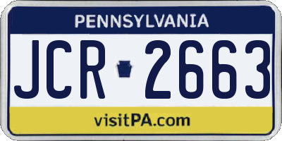 PA license plate JCR2663