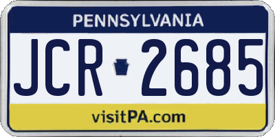 PA license plate JCR2685