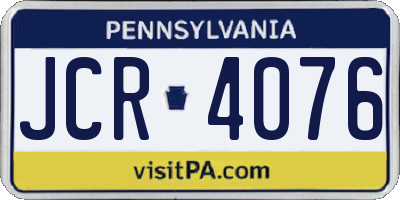 PA license plate JCR4076