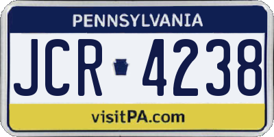 PA license plate JCR4238