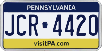 PA license plate JCR4420