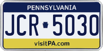PA license plate JCR5030