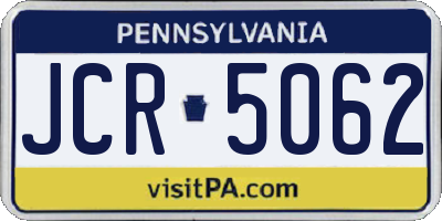 PA license plate JCR5062