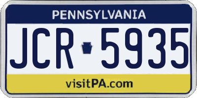 PA license plate JCR5935