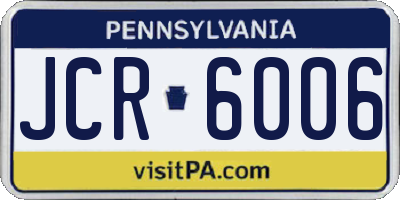 PA license plate JCR6006