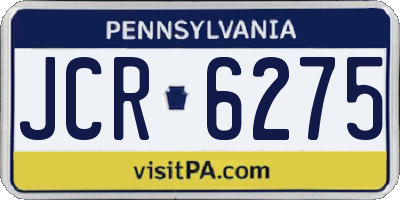PA license plate JCR6275