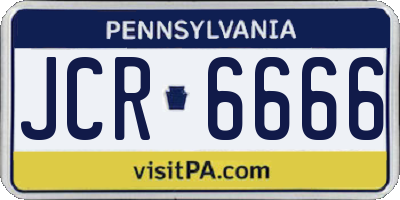 PA license plate JCR6666