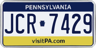 PA license plate JCR7429