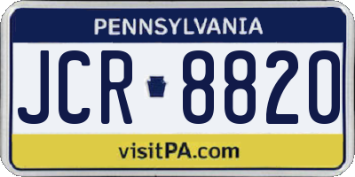 PA license plate JCR8820