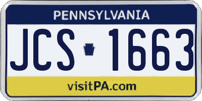 PA license plate JCS1663