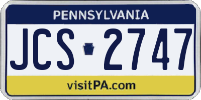PA license plate JCS2747