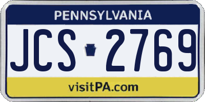 PA license plate JCS2769