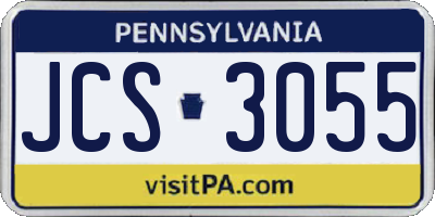 PA license plate JCS3055