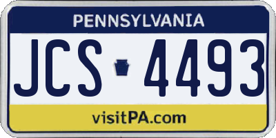 PA license plate JCS4493