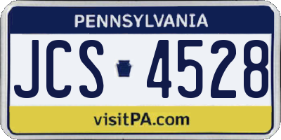 PA license plate JCS4528