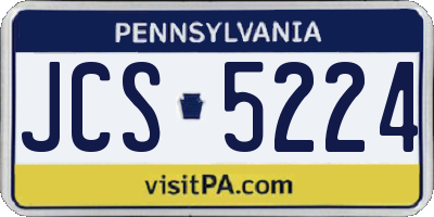 PA license plate JCS5224