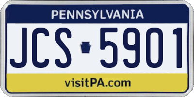 PA license plate JCS5901