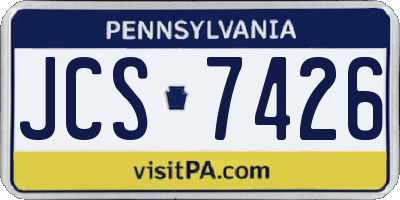 PA license plate JCS7426