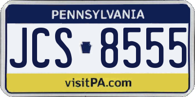 PA license plate JCS8555
