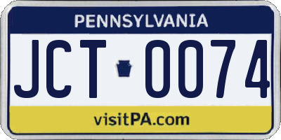 PA license plate JCT0074