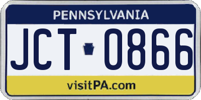 PA license plate JCT0866