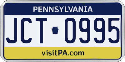 PA license plate JCT0995