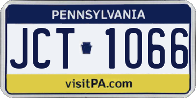 PA license plate JCT1066
