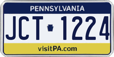 PA license plate JCT1224
