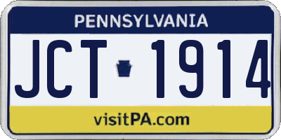 PA license plate JCT1914
