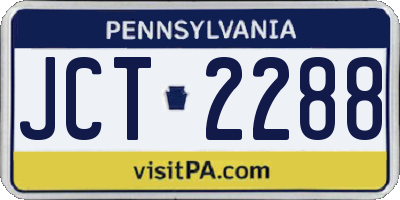 PA license plate JCT2288