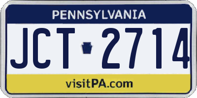 PA license plate JCT2714