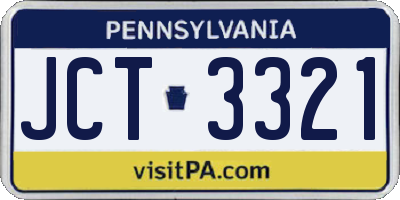 PA license plate JCT3321