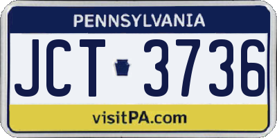 PA license plate JCT3736