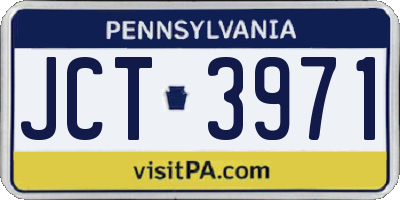 PA license plate JCT3971