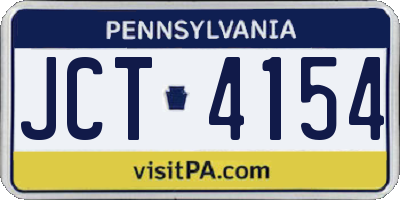 PA license plate JCT4154