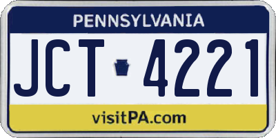 PA license plate JCT4221