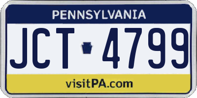 PA license plate JCT4799