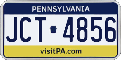 PA license plate JCT4856