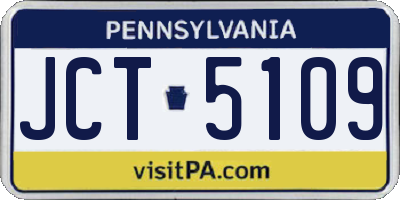 PA license plate JCT5109