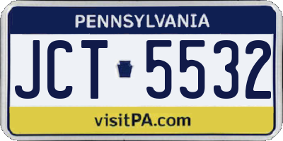 PA license plate JCT5532