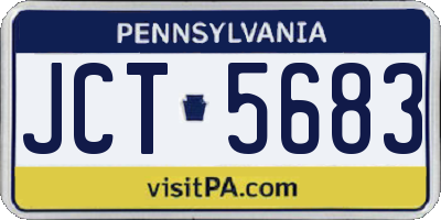 PA license plate JCT5683