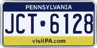 PA license plate JCT6128