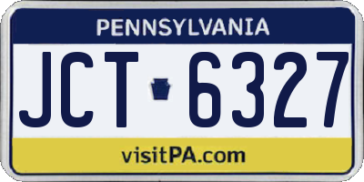 PA license plate JCT6327