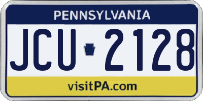 PA license plate JCU2128
